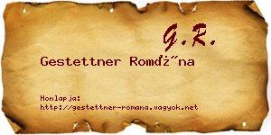 Gestettner Romána névjegykártya
